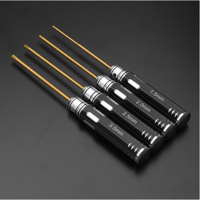 4 Pcs 1.5/2.0/2.5/3.0mm hot sale non-slip screwdriver set with titanium coating bit set for RC Helicopter