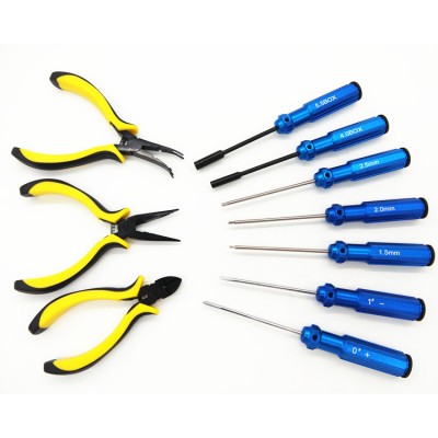 High quality 10 in 1 hex tool kit bag toy screwdriver set for RC helicopter/car/ boat repair Tools