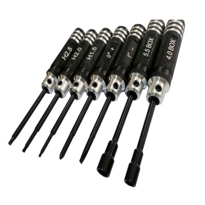 7 in 1 Mini black handle non-slip screwdriver set for RC racing car