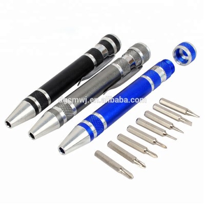 Wholesale 8 in 1 Multi-function pen Pocket Shaped screwdriver tool