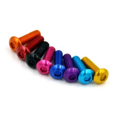 Hot Sales M3 M4 M5 anodized 7075 aluminum screws with round hex head screws